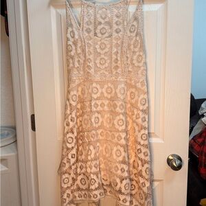Free People Cream Lace Mini Dress